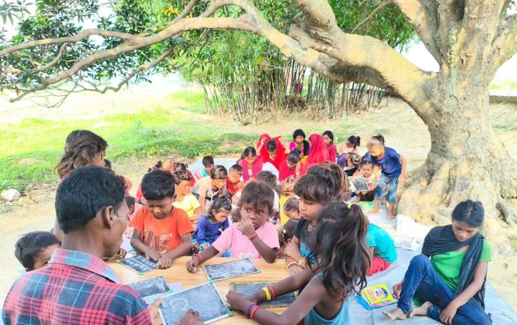 Girls at a learning session