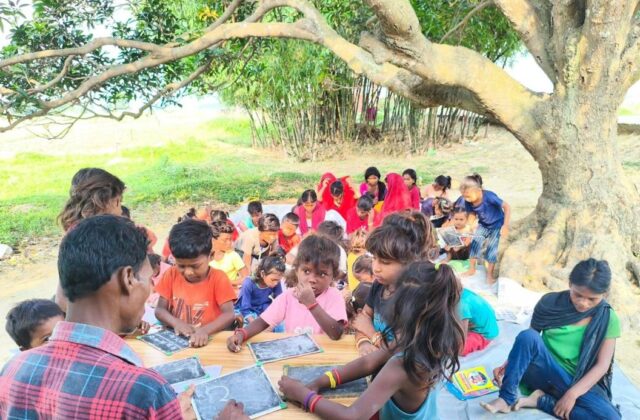 Girls at a learning session